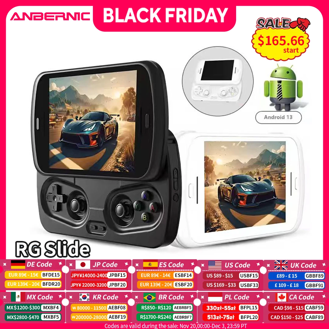 Anbernic RG Slide Console de jeu portable Android 4.7 