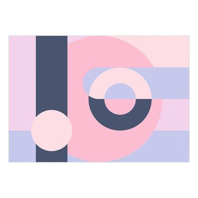 Abstract Wallpaper Wall Mural - Geometric Wreath Pink