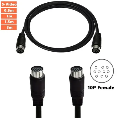 Mini DIN 10 Pin Male to Female Audio Cable for TV Receiver Monitor Projector Audio and Video