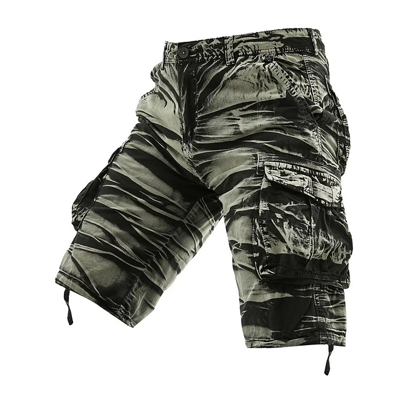 Men's Tactical Shorts Cargo Shorts Shorts Hiking Shorts Buttons Multi Pocket Plain Wearable Knee Length Daily Outdoor Camping Hiking Fashion Classic Black Army Green