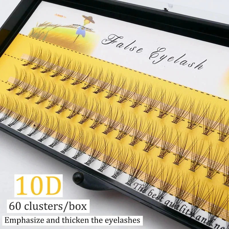 10D Einzelne Wimpern 60 Bündel/Box 0.1/0.07mm Wimpernverlängerung Natürliche Wimpern Cluster Make-up Wimpern Großhandel Image