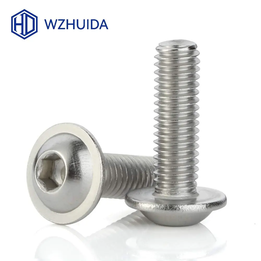 M2 M3 M4 M5 M6 M8 Sechskantschraube mit Rundkopf und Unterlegscheibe ISO7380.2 Edelstahl A2 304 Image