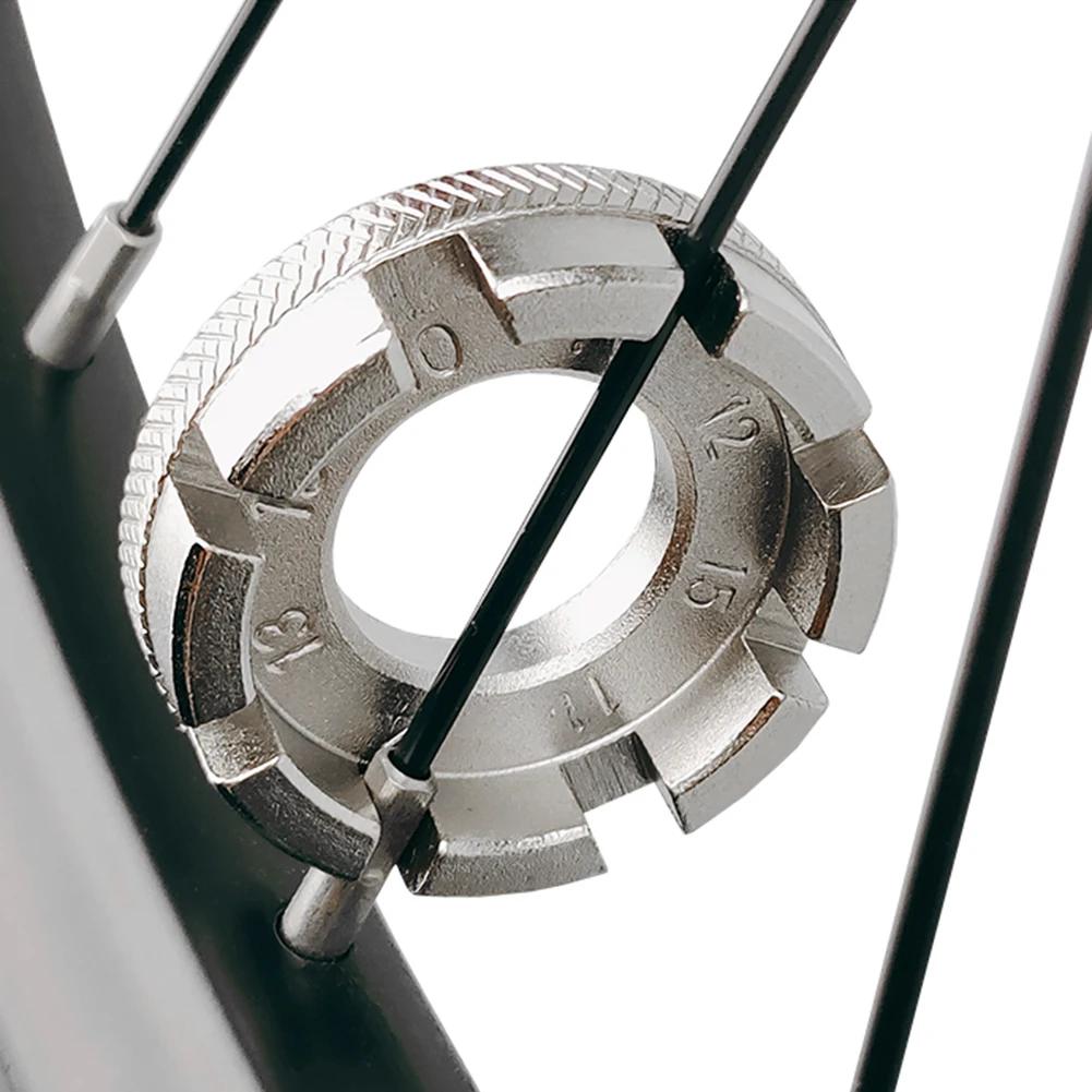 Bikersay Bike Rad Rim Wrench Mini Teller Spanner 8 Weg Nut Fahrrad Speichen Spannung Wrench Bike Abriss Achse Reparatur Werkzeuge Image