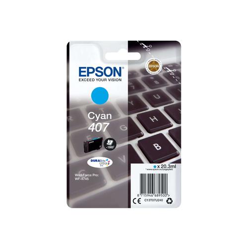 Original Epson C13T07U240 / 407 Druckerpatrone Cyan