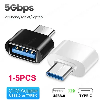 1/5 PCS New Universal Type-C to USB 2.0 OTG Adapter Connector for Mobile Phone USB2.0 Type C OTG