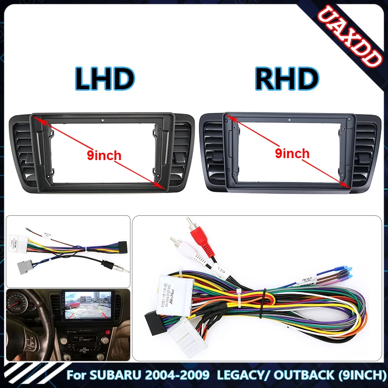 For SUBARU 2004-2009 LEGACY OUTBACK 9INCH Car Radio Android DVD Stereo audio screen multimedia video player cables Harness frame