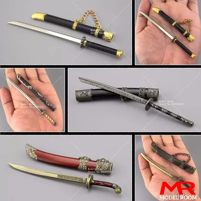 1/12 Scale Mini Soldier Long Sword Knife Mini Weapon Model Scene Accessories Fit 6'' Action Figure