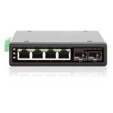 Intellinet Industrial 4-Port Gigabit Ethernet PoE++ Switch with 2 SFP Ports IEEE 802.3bt (4PPoE) 240W PoE Power Budget Output up to 95 W per Port IP40-Rated Metal Housing DIN-Rai