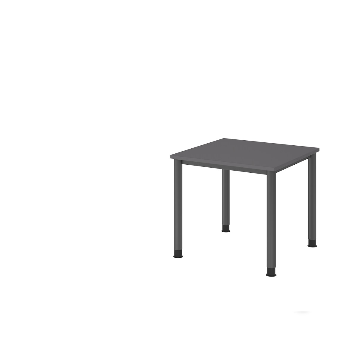 Hammerbacher-Schreibtisch 4Fuß-rd.80x80cm Graphit/Graphit-VHS08/G/G Image