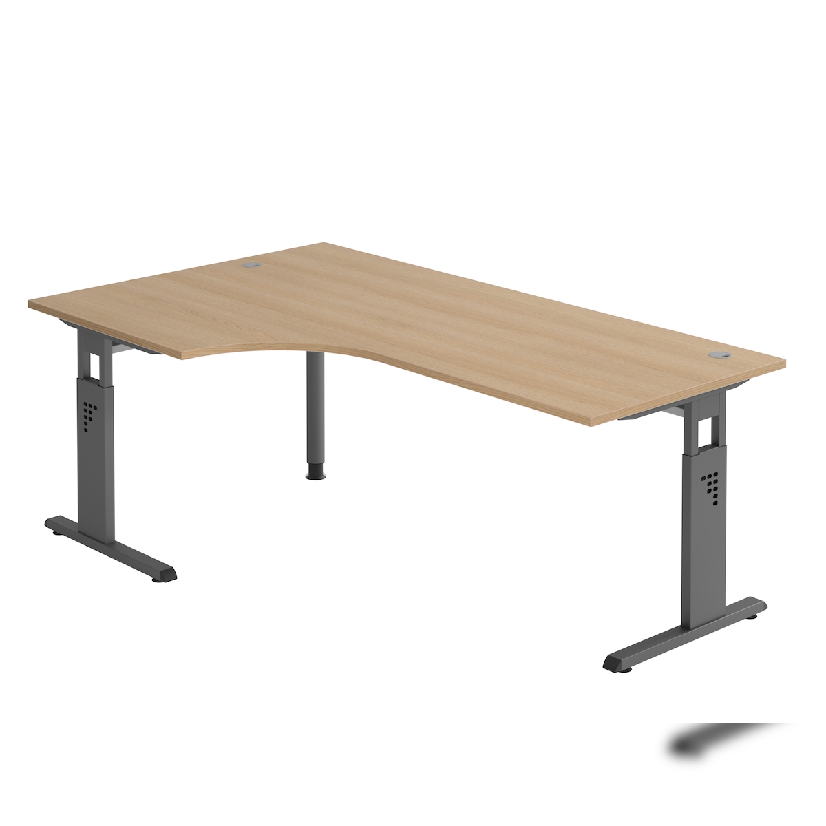 Hammerbacher-Winkeltisch C-Fuß 200x120cm 90°Eiche/Graphit-VOS82/E/G Image