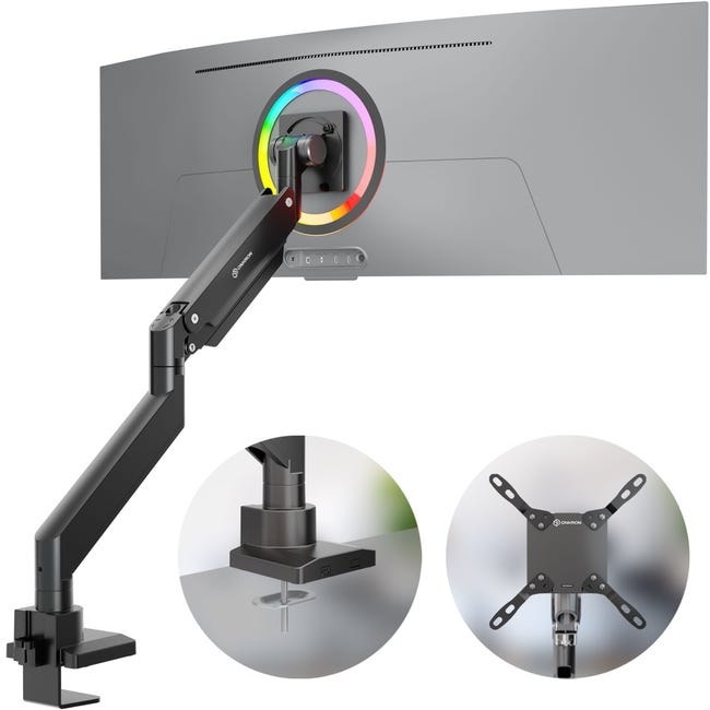 ONKRON PC Monitor Tischhalterung 17"-57", 27 kg max, VESA 75x75-200x200, Schwenkbar, Neigbar, G130-B Schwarz Image