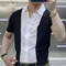 Camicia da uomo a maniche corte Camicia estiva casual comfort in puro colore Camicia da uomo stile