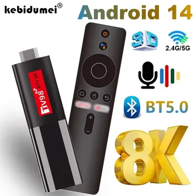 Android 14 ATV Smart TV Stick unterstützt 8K Video 4K BT5.0 WiFi 6 Allwinner H618 Quad Core Cortex A53 Sprachfernbedienung Smart TV Box