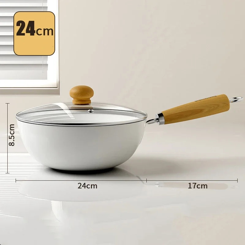 Keramik Antihaft-Pfanne Bratpfanne Wok Pfanne Home Steak Pfanne Pfannkuchen Gebratener Induktionsherd Gasherd Spezieller Topf Antihaft Image