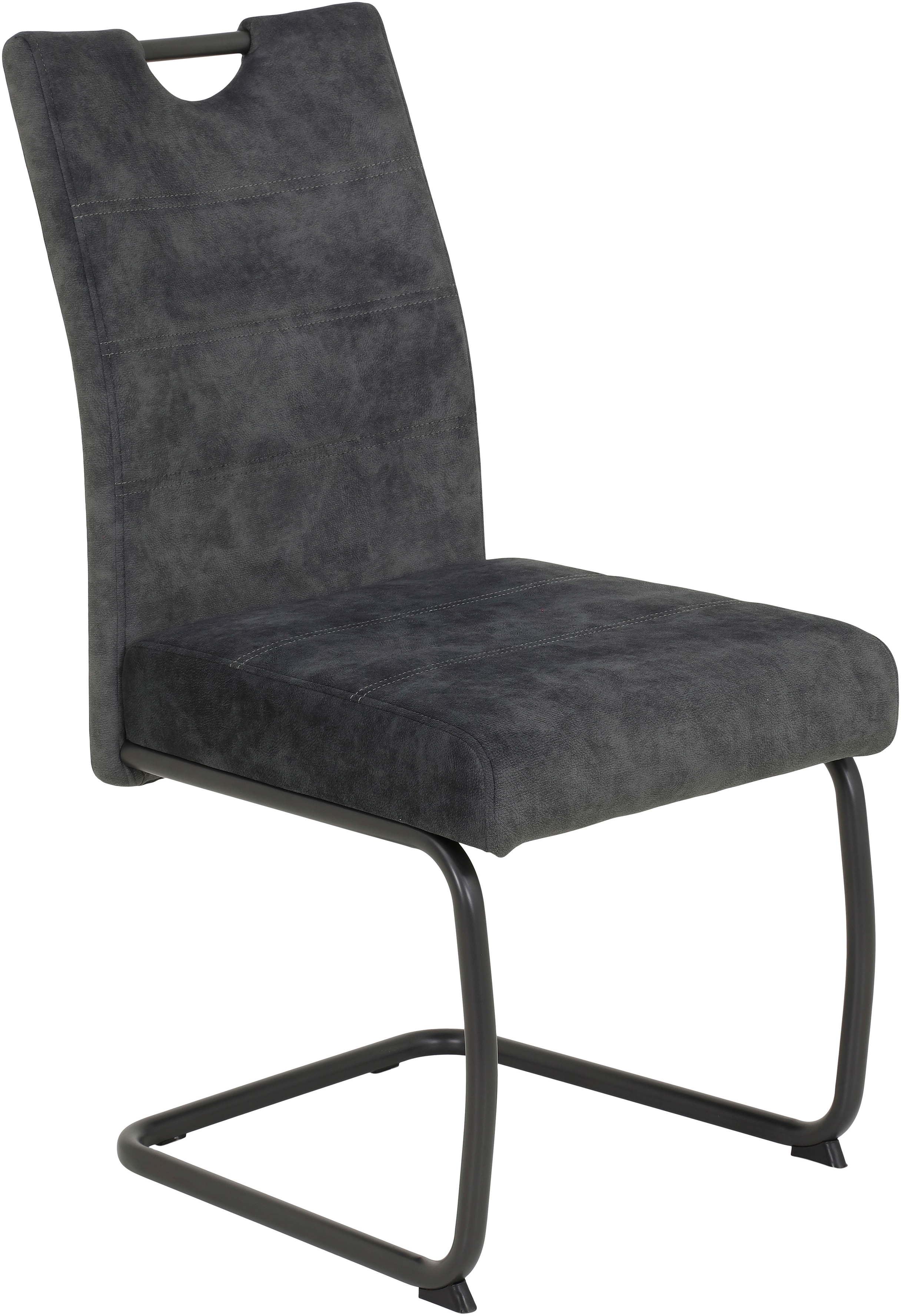 Freischwinger HELA "LAURINA", schwarz (vintage anthrazit, grau), B:50cm H:97cm T:63cm, 100% Polyester, Stühle, Freischwinger, Komfortsitz mit Federkorb