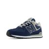 Sneaker NEW BALANCE "574", Gr. 37, weiß (navy, grau, weiß), Leder, Textil, sportlich, Schuhe