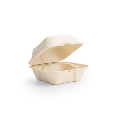 Vegware B003N Hinged Lid Burger Box - 6