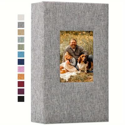 TEMU Elegant Linen Photo Album With 300 Pockets - 4x6 Photos, Fabric Cover, Slip-in Picture Storage - Ideal For Wedding, , Family, Anniversary - In Multiple Colors Image
