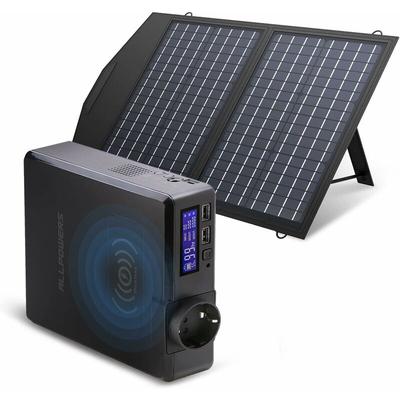 Kraftwerk Tragbarer Solargenerator Batterie 200 W 154 Wh 230V mit Solarpanel 60W ALLPOWERS S200