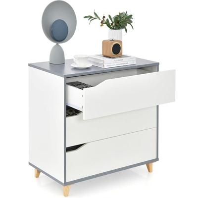 Kommode mit Schubladen, Sideboard Holz, Schubladenschrank für Schlafzimmer & Garderobe, weiß & Image