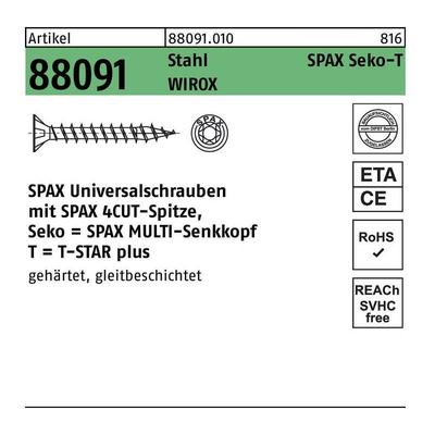 3,5x25 Senkmultikopf T-Star Plus T20 Vollgewinde Wirox 200St - Spax Image