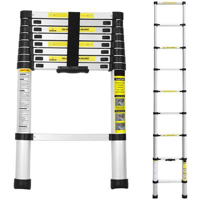 Vingo - 2.6M Teleskopleiter Aluminium Mehrzweckleiter Fingerklemmschutz Auszeihleiter Klappbar Image