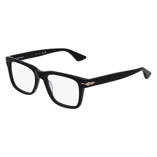 Montblanc MB0266O Herren-Brille inkl. Gläser Vollrand Rechteckig Acetat-Gestell 54mm/19mm/150mm, schwarz