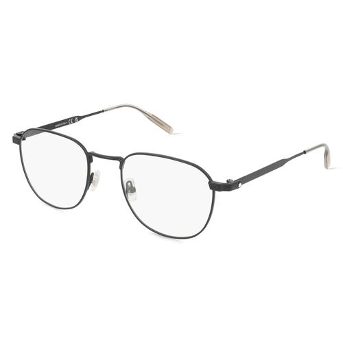 Montblanc MB0230O Herren-Brille inkl. Gläser Vollrand Panto Metall-Gestell 53mm/21mm/145mm, schwarz