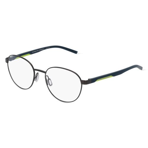 Porsche Design 8746 Unisex-Brille inkl. Gläser Vollrand Rund Metall-Gestell 53mm/19mm/145mm, grau