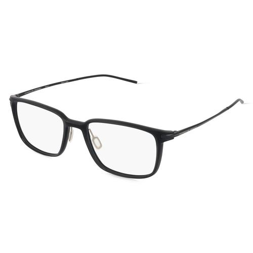 Porsche Design 8735 Unisex-Brille inkl. Gläser Vollrand Rechteckig Kunststoff-Gestell 54mm/19mm/145mm, schwarz