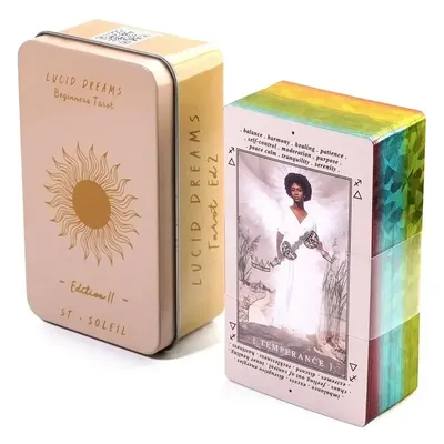 10.3*6cm Lucid Dreams Beginners Tarot In A Tin Metal Box Tarot Deck with PDF GuideBook Divination