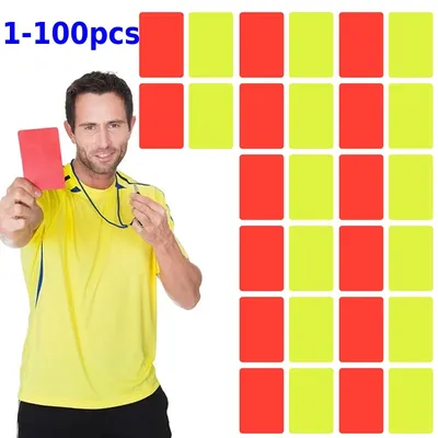 2-100pcs Red Yellow Card Multi-function 3.2x4.3Inch Soccer Referee Red Cards for Football Match