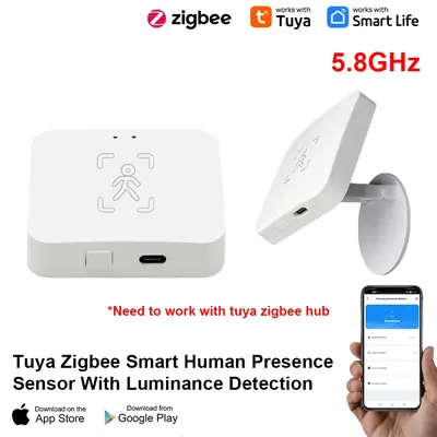 Tuya Zigbee Human Presence Detector Smart Life MmWave Radar Pir Motion Sensor with Luminance