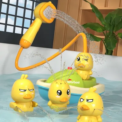 Cute Duck Electric Water Spray Bathroom Bathing Toys Baby Bath Toys Kids Bath And Shower Bathtubs