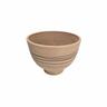 Vaso tondo basso largo da giardino in fibra di argilla 41x41x27 cm Hoya - Tan