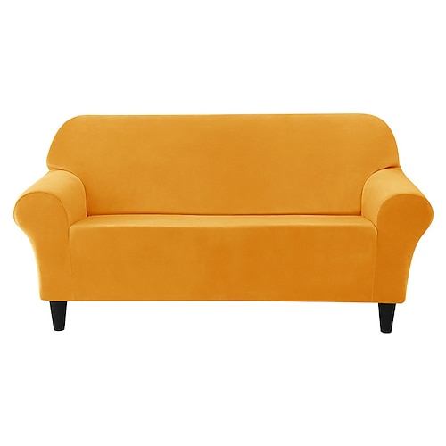 Samtiger Sofabezug, Couchbezug, plüschig und dehnbar, weicher und strapazierfähiger All-Inclusive-Stoff – einfach zu reinigen – perfekt zum Schutz und zur Verschönerung Ihres Sofas. Image