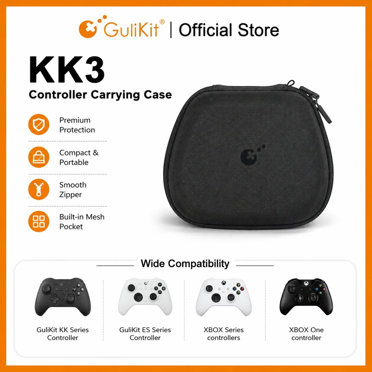 GuliKit KK3 Controller Carrying Case Hard Protective Bag EVA Storage for GuliKit KK2 KK3 Series XBOX Series S/X Xbox One Gamepad