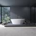 67 in. x 34 in. Stone Resin Solid Surface Freestanding Soaking Bathtub in Matte White