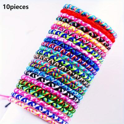 TEMU Elegant Adjustable Woven Rope Bracelets For Women – Bracelet Pack, Daily Party Accessory, No , Non-metallic – 10/20 Pieces/set Image