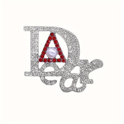 TEMU Delta Dear Lapel Pin: Synthetic Crystal And Pearl Brooch For Women's Fashion - Suitable For Parties, Graduations, And Teachers' Day Celebrations