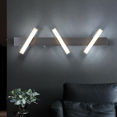 Wandleuchte verstellbar Wohnzimmerleuchte Esszimmerlampe Deckenleuchte silber, bewegliche Spots, 3x Image