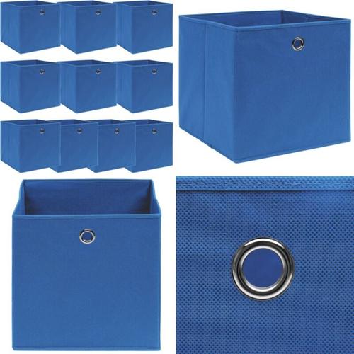 Aufbewahrungsboxen 10 Stk. Blau 32x32x32 cm Stoff - Aufbewahrungsbox - Aufbewahrungsboxen - Home &