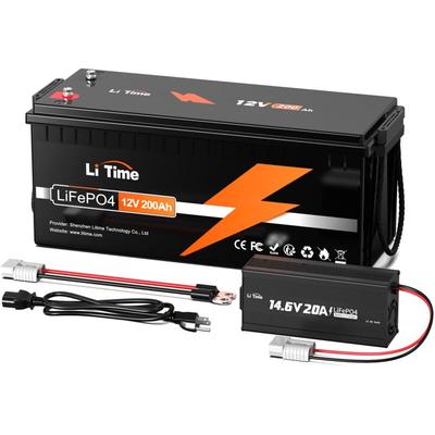 LiFePO4 Batterie 12V 200Ah & 12V 20A Lithium Batterieladegerät - Litime