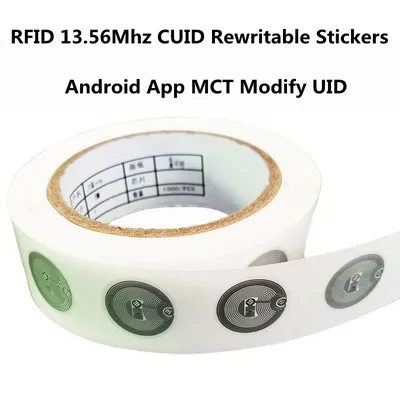 13.56mhz CUID UID changeable S50 1K NFC Sticker Wet Inlay NFC tag Sector 0 Block 0 Rewritable For