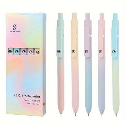 Premium Retractable Color Gel Pens Quick Dry Ink Fine Point 0.5mm Smooth Writing School Office Supplies 5pcs