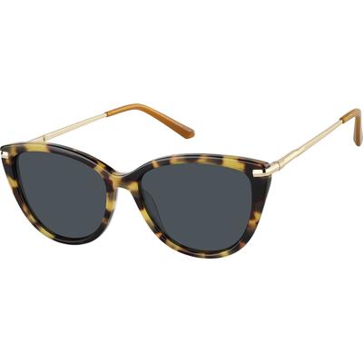 Zenni Women's Cat-Eye Sunglasses Tortoiseshell Mixed Full Rim Frame