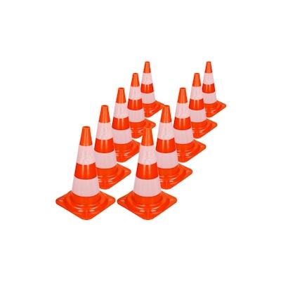 10er Pack Warnkegel Warnleitkegel Verkehrsleitkegel Pylon Sicherheit 47 cm Kegel