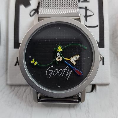 Disney Accessories | Bnib Vintage Rare Disney Time Works Abstract Goofy Mesh Metal Band Watch | Color: Silver | Size: 9" X 1.5" Approx