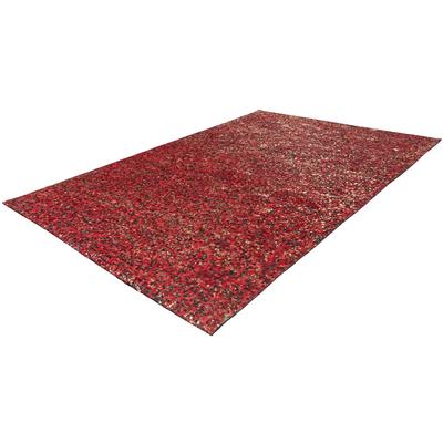 Teppich ARTE ESPINA "Finish 100", rot (rot, gold), B:200cm H:5mm L:290cm, Rindsleder, Teppiche, natürlicher Lederteppich,mit glänzender Metallic-Farbe,Rücken aus Filz Image