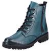 Schnürstiefelette REMONTE, Damen, Gr. 36, blau (petrol), Leder, used, klassisch, Schuhe, Blockabsatz, Stiefelette, Schnürboots, Flats im Used Look